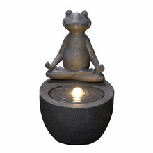 Load image into Gallery viewer, Meditating Frog Polyresin Fountain with LED Lights