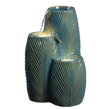 Load image into Gallery viewer, Ceramic Tiered Leaf Cascade Fountain