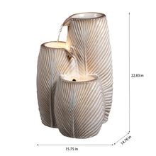 Load image into Gallery viewer, Ceramic Tiered Leaf Cascade Fountain