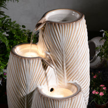 Load image into Gallery viewer, Ceramic Tiered Leaf Cascade Fountain