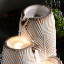 Load image into Gallery viewer, Ceramic Tiered Leaf Cascade Fountain