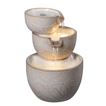 Load image into Gallery viewer, Ceramic 3-Tier Leaf Bowl Fountain