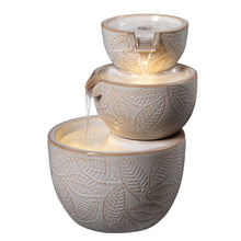Load image into Gallery viewer, Ceramic 3-Tier Leaf Bowl Fountain