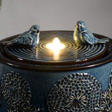 Load image into Gallery viewer, LED Ceramic Bird & Dandelion Fountain
