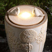 Load image into Gallery viewer, LED Ceramic Bird & Dandelion Fountain