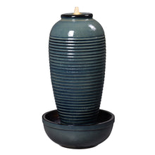 Load image into Gallery viewer, LED Ceramic Ribbed Vase Fountain
