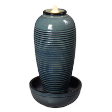 Load image into Gallery viewer, LED Ceramic Ribbed Vase Fountain