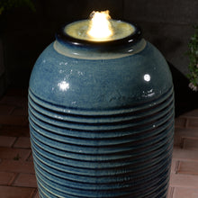 Load image into Gallery viewer, LED Ceramic Ribbed Vase Fountain
