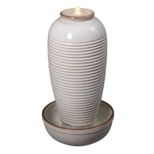 Load image into Gallery viewer, LED Ceramic Ribbed Vase Fountain