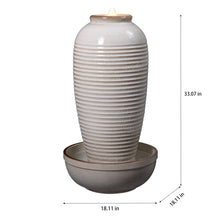 Load image into Gallery viewer, LED Ceramic Ribbed Vase Fountain