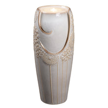 Load image into Gallery viewer, LED Tall Ceramic Floral Cascade Fountain