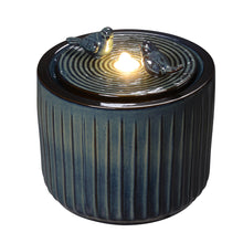 Load image into Gallery viewer, LED 2-Tier Ceramic Bird Bath Fountain