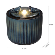 Load image into Gallery viewer, LED 2-Tier Ceramic Bird Bath Fountain