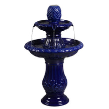 Load image into Gallery viewer, LED 2-Tier Ceramic Pedestal Fountain