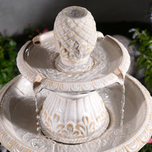 Load image into Gallery viewer, LED 2-Tier Ceramic Pedestal Fountain