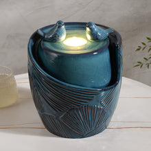 Load image into Gallery viewer, Ceramic Tabletop Double Bird Bubbler Fountain