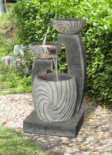 Load image into Gallery viewer, 3 Tiers Modern Cascading Water Fountain Outdoor W/Ww LEDs