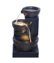 Load image into Gallery viewer, Enchanting Outdoor Fountain with 12 Warm White LED Lights - Black