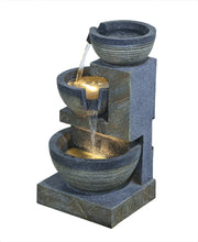 Load image into Gallery viewer, Enchanting Outdoor Fountain with 12 Warm White LED Lights - Gray