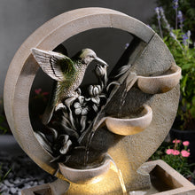 Load image into Gallery viewer, LED Hummingbird Cascading Bowl Fountain