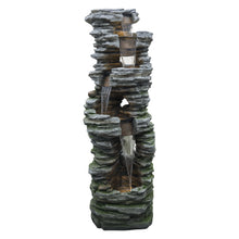 Load image into Gallery viewer, LED 4-Tier Stacked Rock Water Fountain