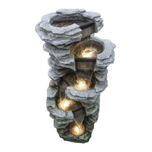 Load image into Gallery viewer, LED 4-Tier Stacked Rock Water Fountain
