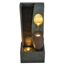 Load image into Gallery viewer, 32' H Rainfall Vase Fountain with 3 Warm White LEDS