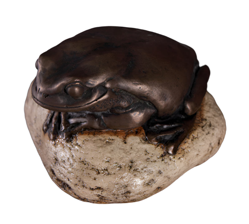 Made to Order: Ph-020603B - Frog On Rock-Bronze Color