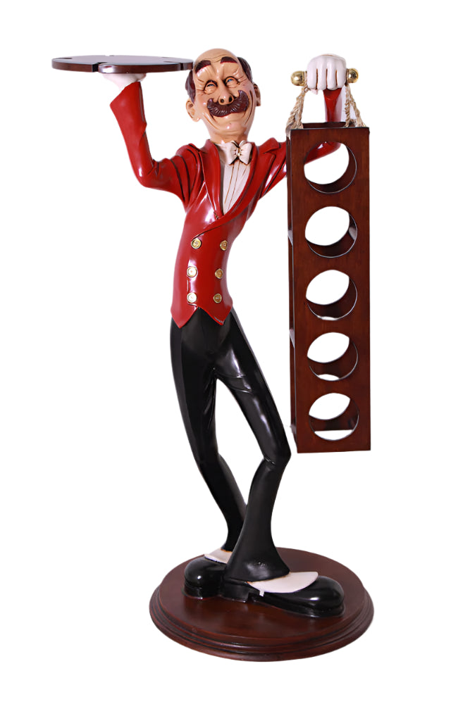 Made to Order: Ph-030511 - Skinny Waiter W/Wine Bottle & Glass Holders