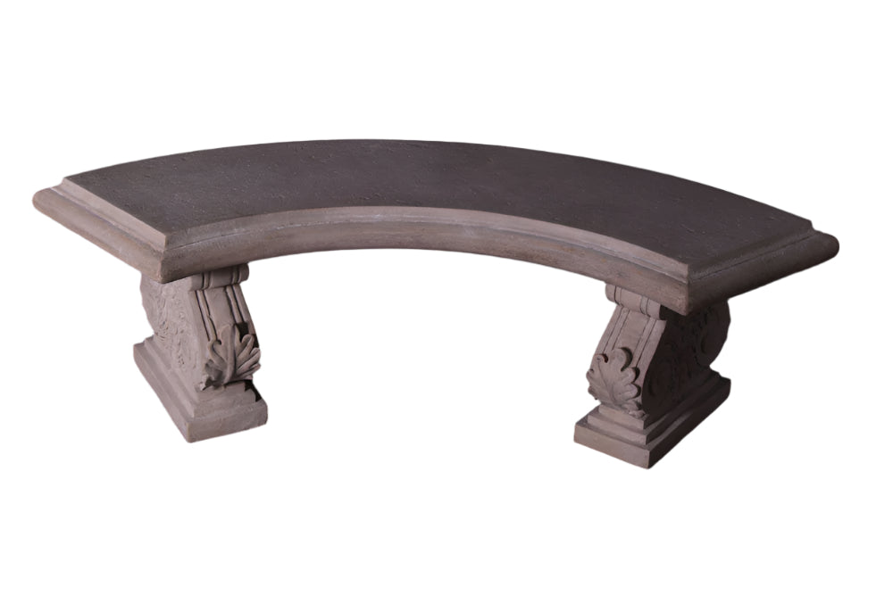Made to Order: Ph-070503Rs - Curved Bench W/2 Design Legs