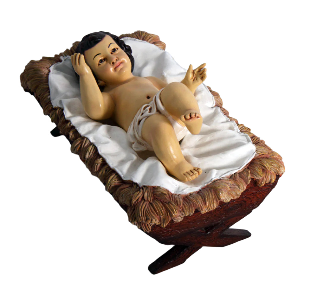 Made to Order: Ph-080085 - Nativity-Stone Jesus In Manger