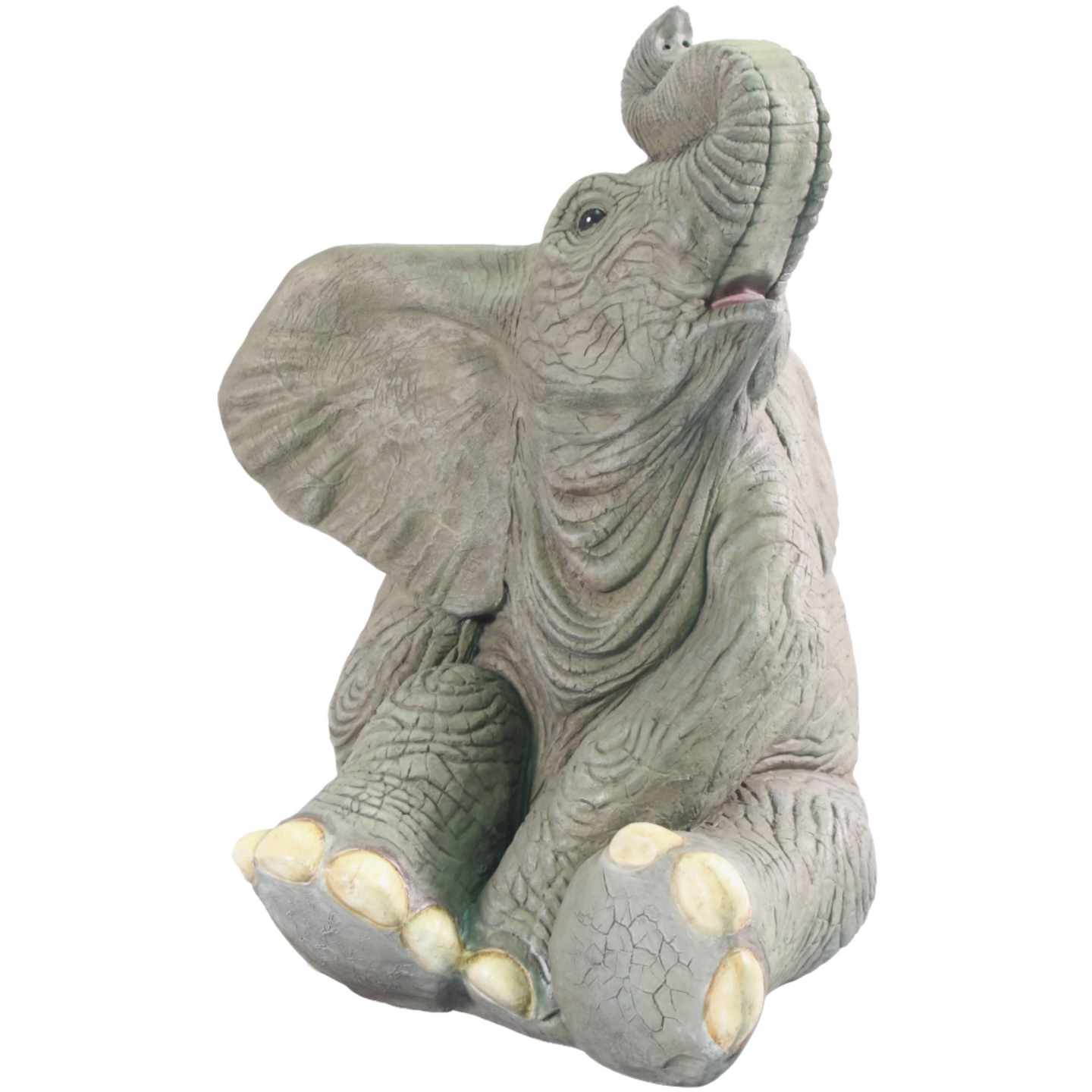 Made to Order: Ph-080158 - Elephant Baby Sitting W/Trunk Up - Resin/Fibreglass