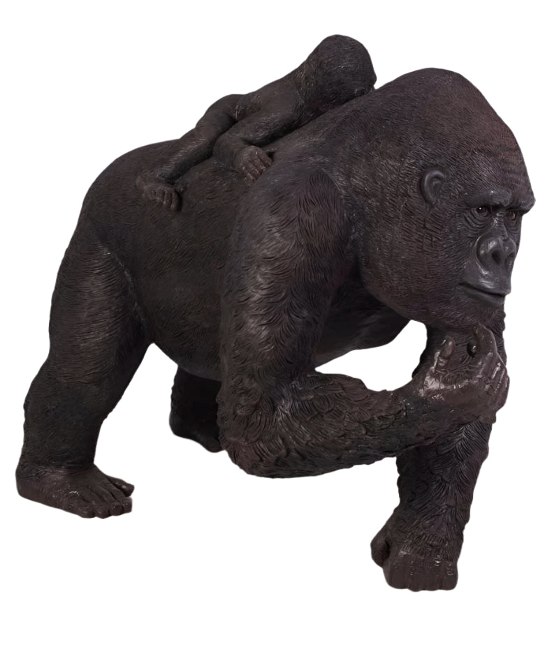 Made to Order: Ph-100050 - Gorilla W/Baby On Back - Resin/Fibreglass