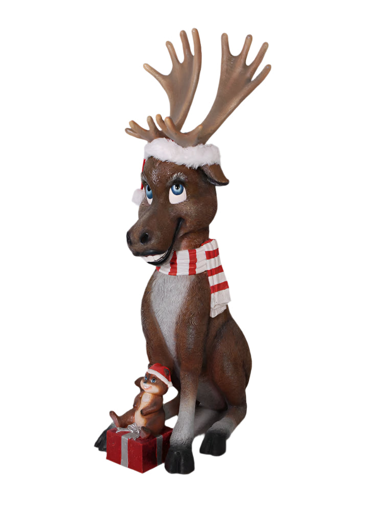 Made to Order: Ph-110002 - Christmas Moose/Chipmunk W/Gift