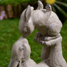 Load image into Gallery viewer, Mom &amp; Baby Rabbits Garden Statue Bunny Yard Decor
