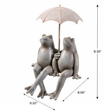 Load image into Gallery viewer, Sitting Couple Frogs W/Umbrella Garden Statue Yard Decor
