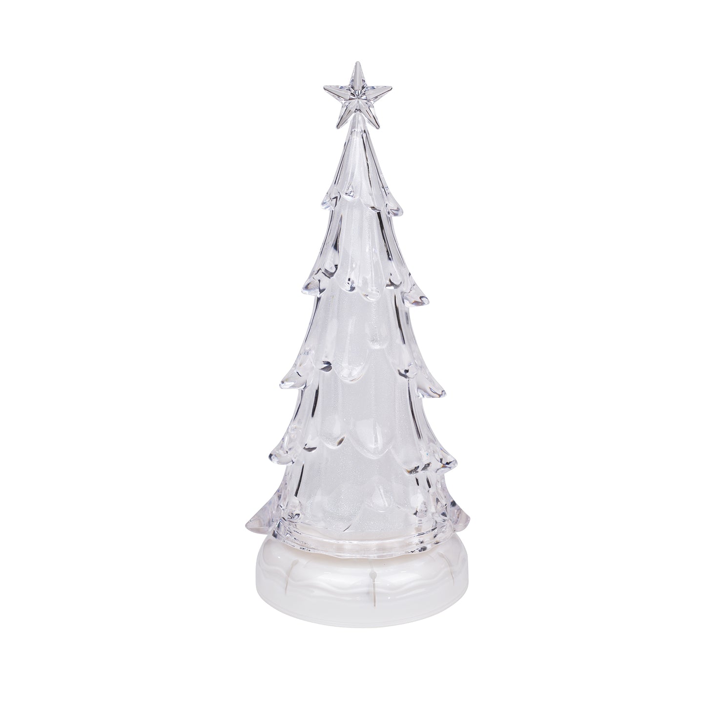 White LED Rotating Music Sparkle Tree with Water Inside (14.5 Inch)