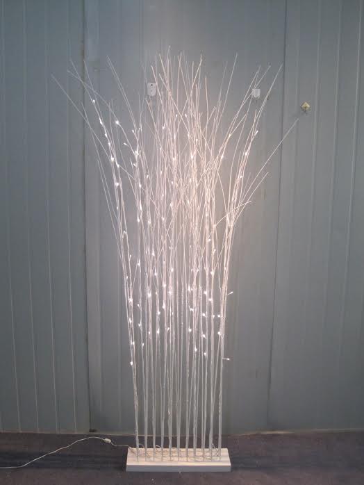 Birch Trees 110 Led Indoor Only White Cable/Wood Base