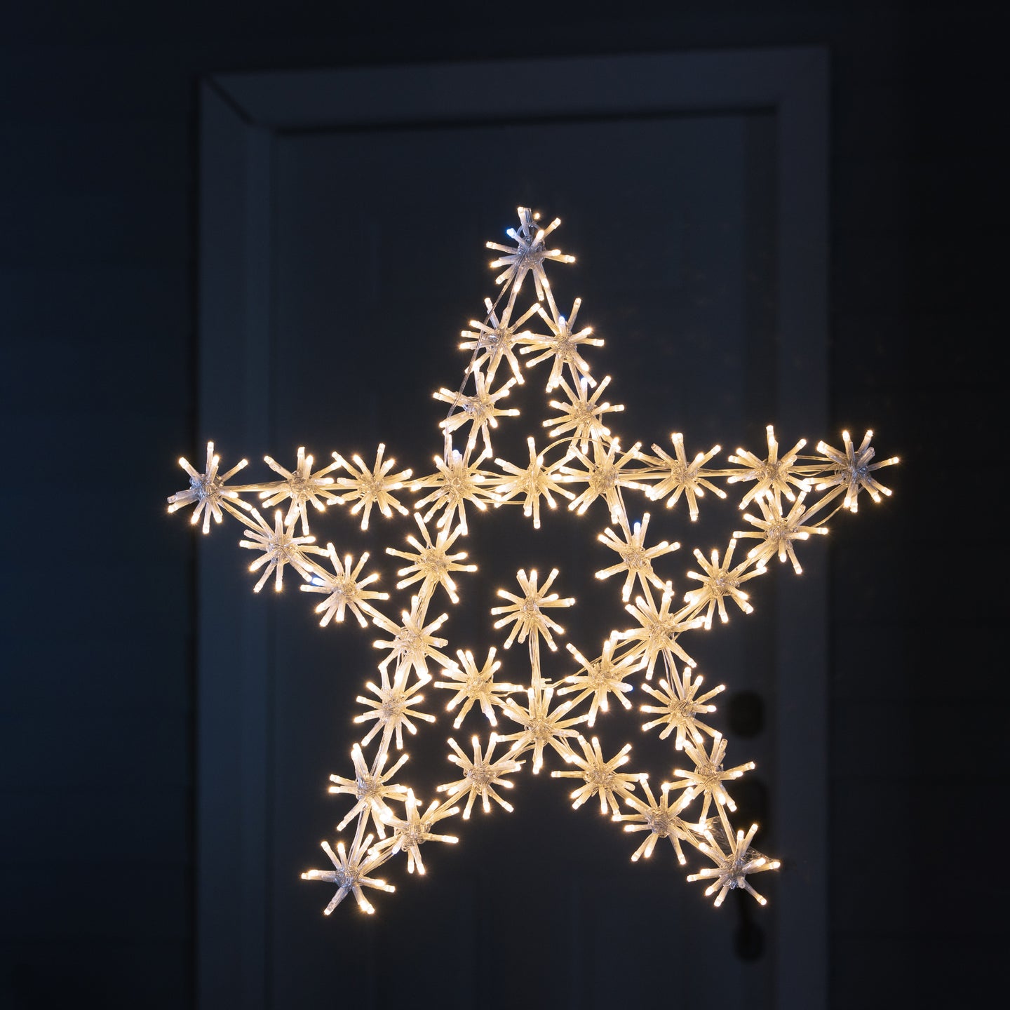 37459-B-S - Mesmerizing 432 LED White Metal Snowflake Star Light