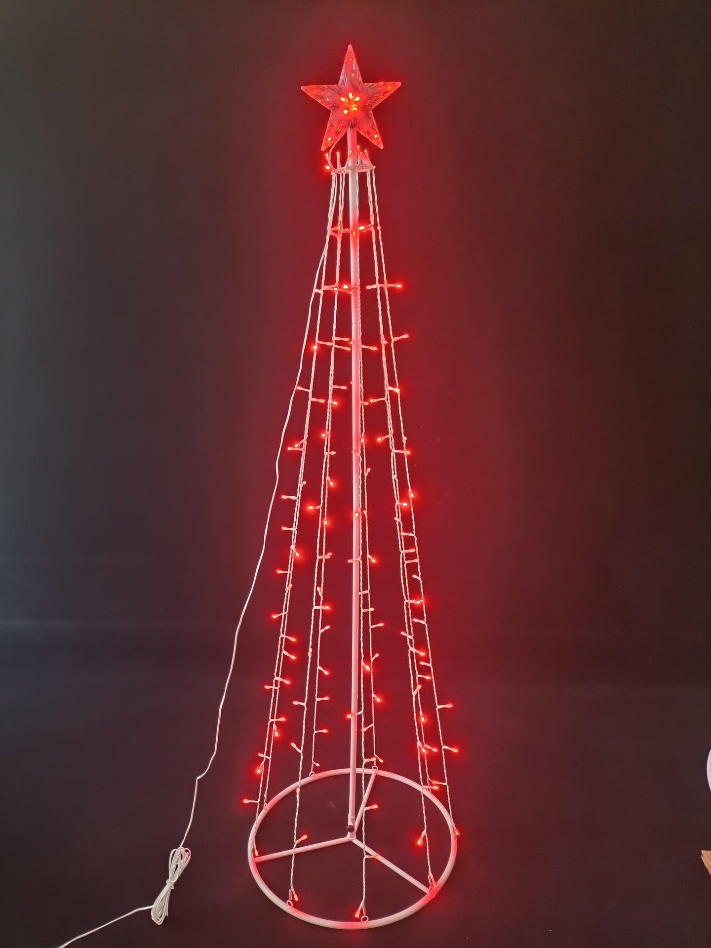 37510-RD - LED Metal Decorative Tree with Top Star - Red