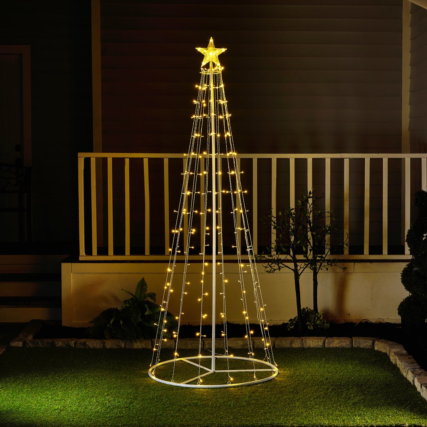 LED Metal Decorative Tree with Top Star - Warm White