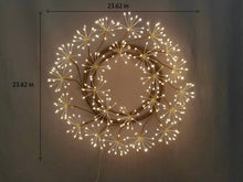 Load image into Gallery viewer, 24in LED Christmas Wreath Brown Indoor Hanging Holiday Decor
