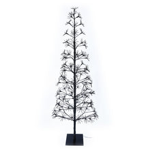 Load image into Gallery viewer, 71&quot; H I/0 Black Flowering Twinkling LED Tree
