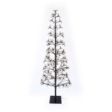 Load image into Gallery viewer, 71&quot; H I/0 Black Flowering Twinkling LED Tree
