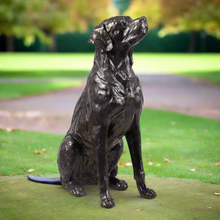 Load image into Gallery viewer, Bronze Sitting Labrador Life Size Resin Home Decor Living Room Display
