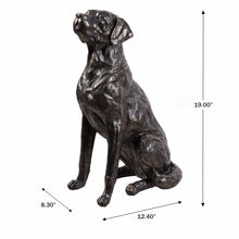 Load image into Gallery viewer, Bronze Sitting Labrador Life Size Resin Home Decor Living Room Display
