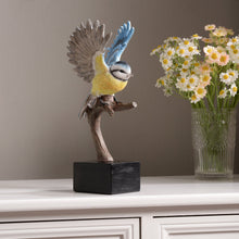 Load image into Gallery viewer, Blue Tit On Branch Lifelike Resin Bird Home Tabletop Decor
