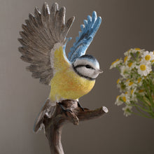 Load image into Gallery viewer, Blue Tit On Branch Lifelike Resin Bird Home Tabletop Decor
