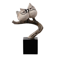 Load image into Gallery viewer, Couple Crested Tit On Branch Lifelike Bird Resin Home Tabletop Decor

