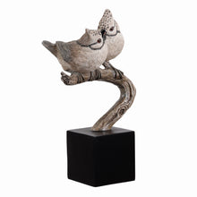 Load image into Gallery viewer, Couple Crested Tit On Branch Lifelike Bird Resin Home Tabletop Decor
